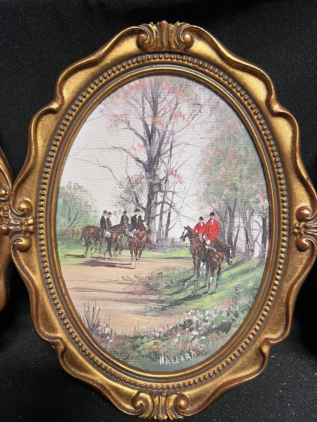 Set of 4 Hunting Scenes British Oil Paintings Signed - 4 x original paintings For Sale 2