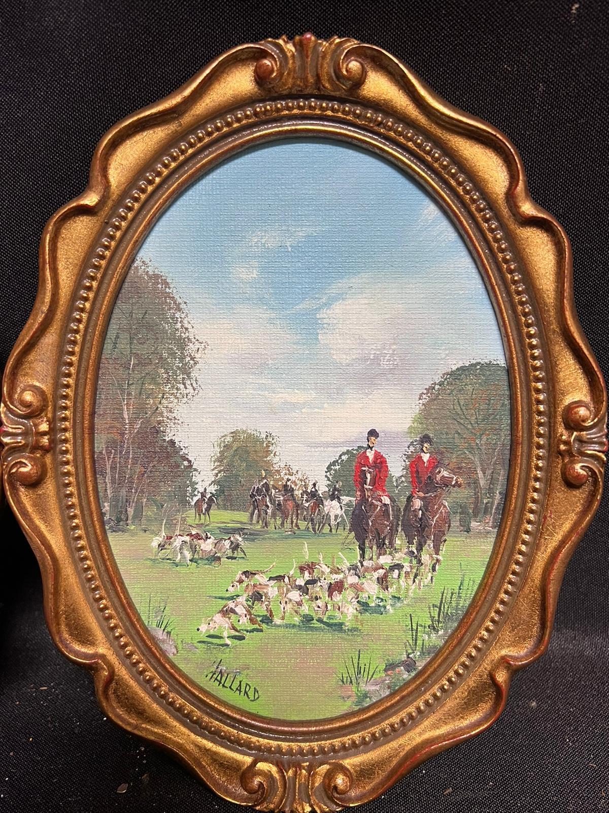 Set of 4 Hunting Scenes British Oil Paintings Signed - 4 x original paintings For Sale 3