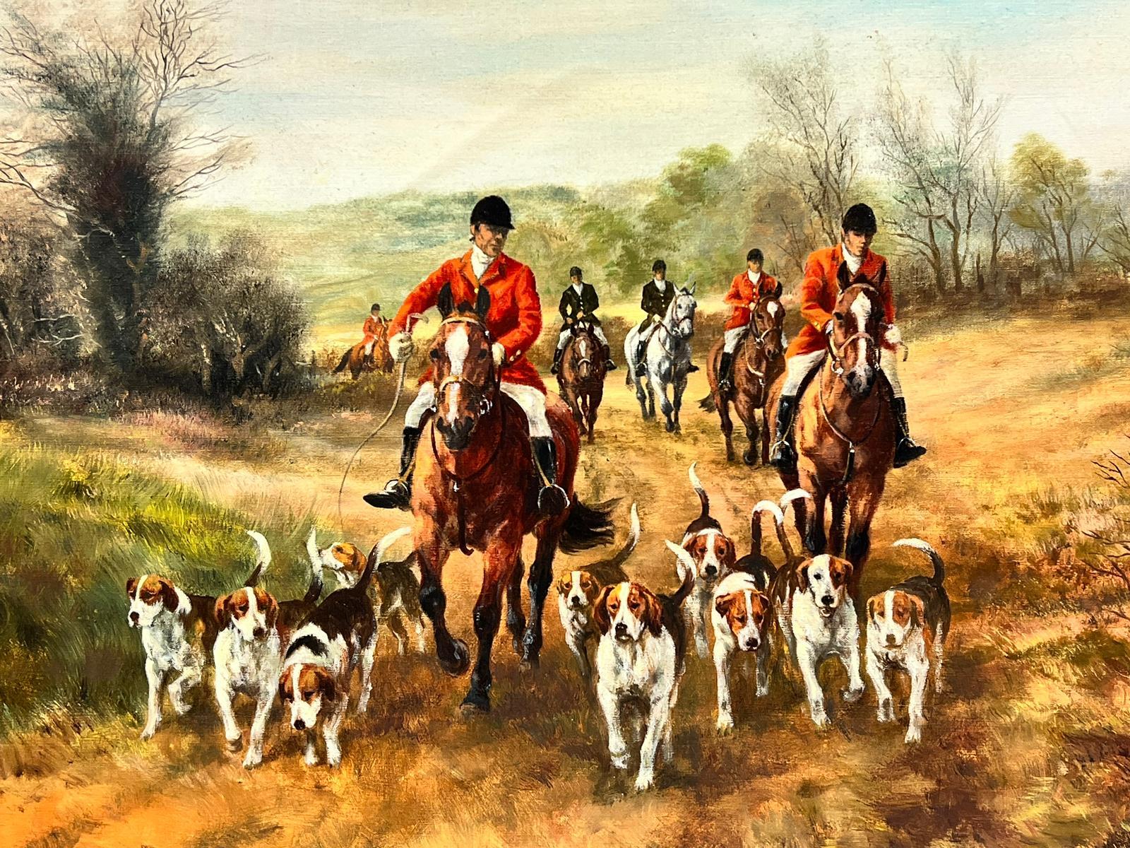 The Hunt
British School, 20th century
signed oil on canvas, framed 
framed: 27.5 x 40 inches
canvas: 24 x 36 inches
provenance: private collection, UK
The painting is in very good and presentable condition.

