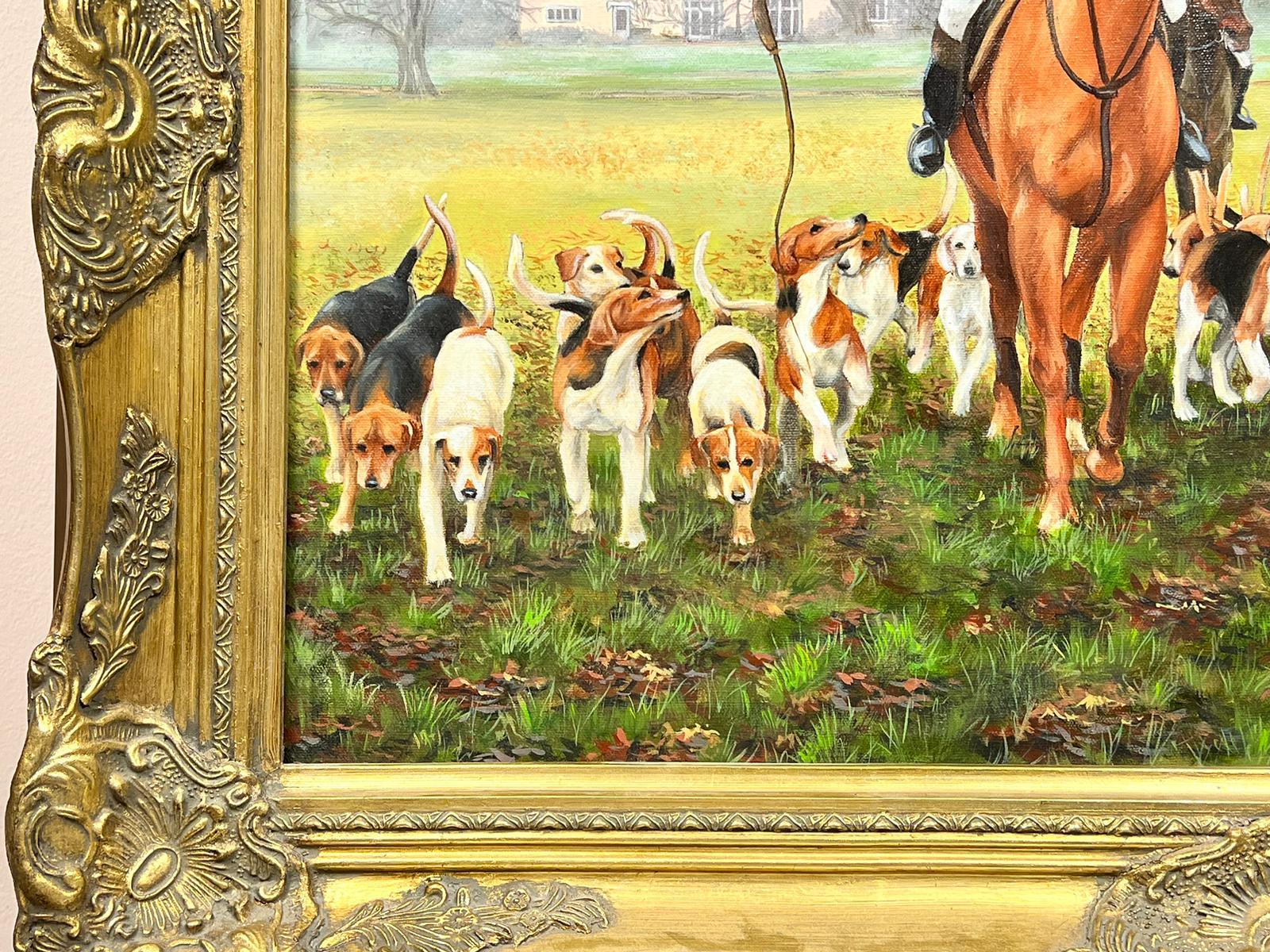 La caccia
Scuola britannica, XX secolo
olio su tela firmato, incorniciato 
incorniciato: 26 x 36 pollici
tela: 20 x 30 pollici
provenienza: collezione privata, Inghilterra
Il dipinto è in condizioni molto buone e presentabili.

