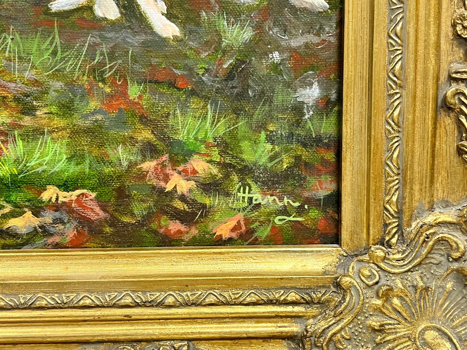 Il Maestro dei Segugi Scena di caccia molto inglese Pittura ad olio Cavallo e Segugi 1