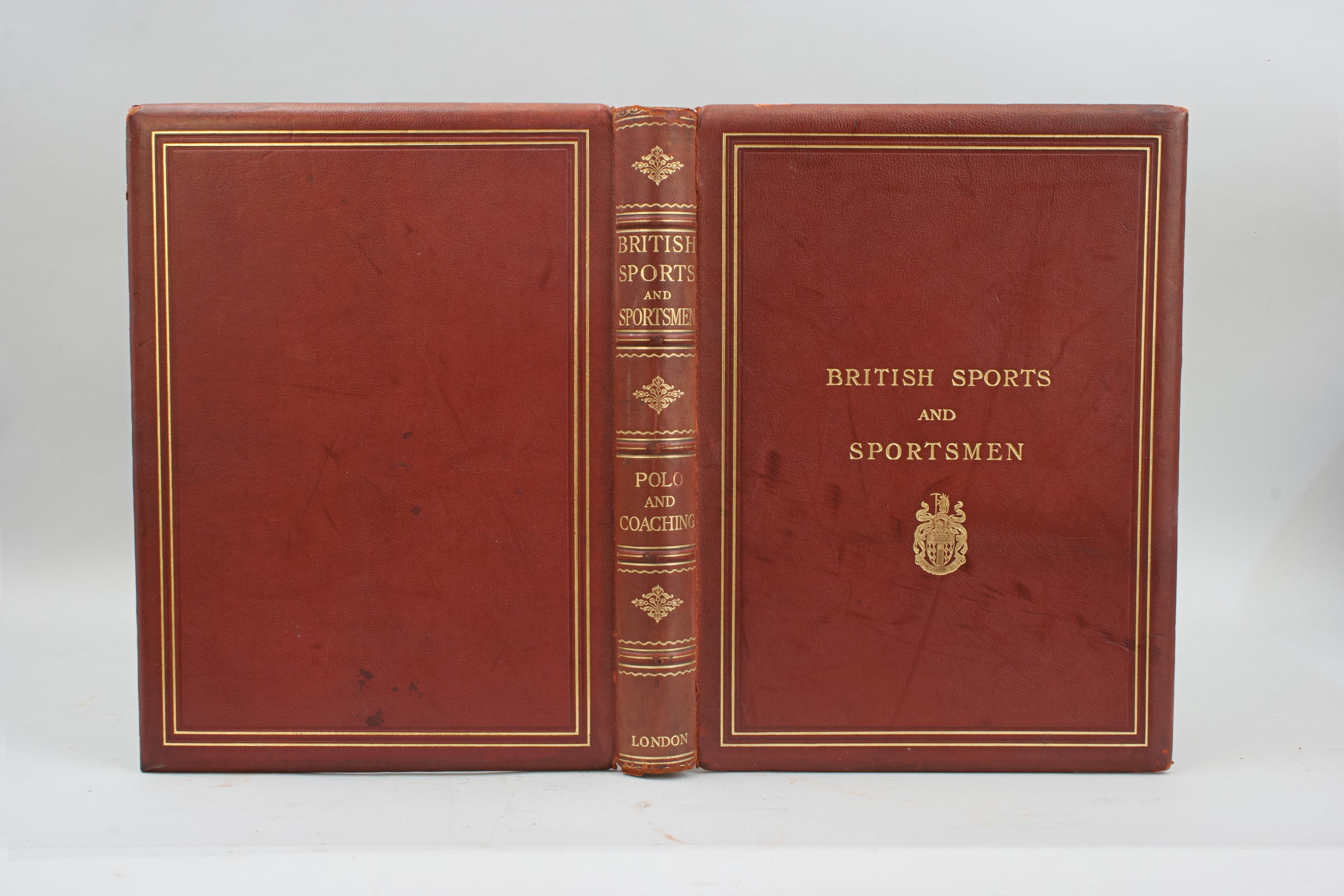 Libro de Deportes y Deportistas Británicos, Polo y Entrenamiento.
Una rara primera edición, libro único de la enciclopedia de deportes de la serie 