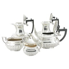 English Sterling Silver Five Piece Coffee / Tea Service