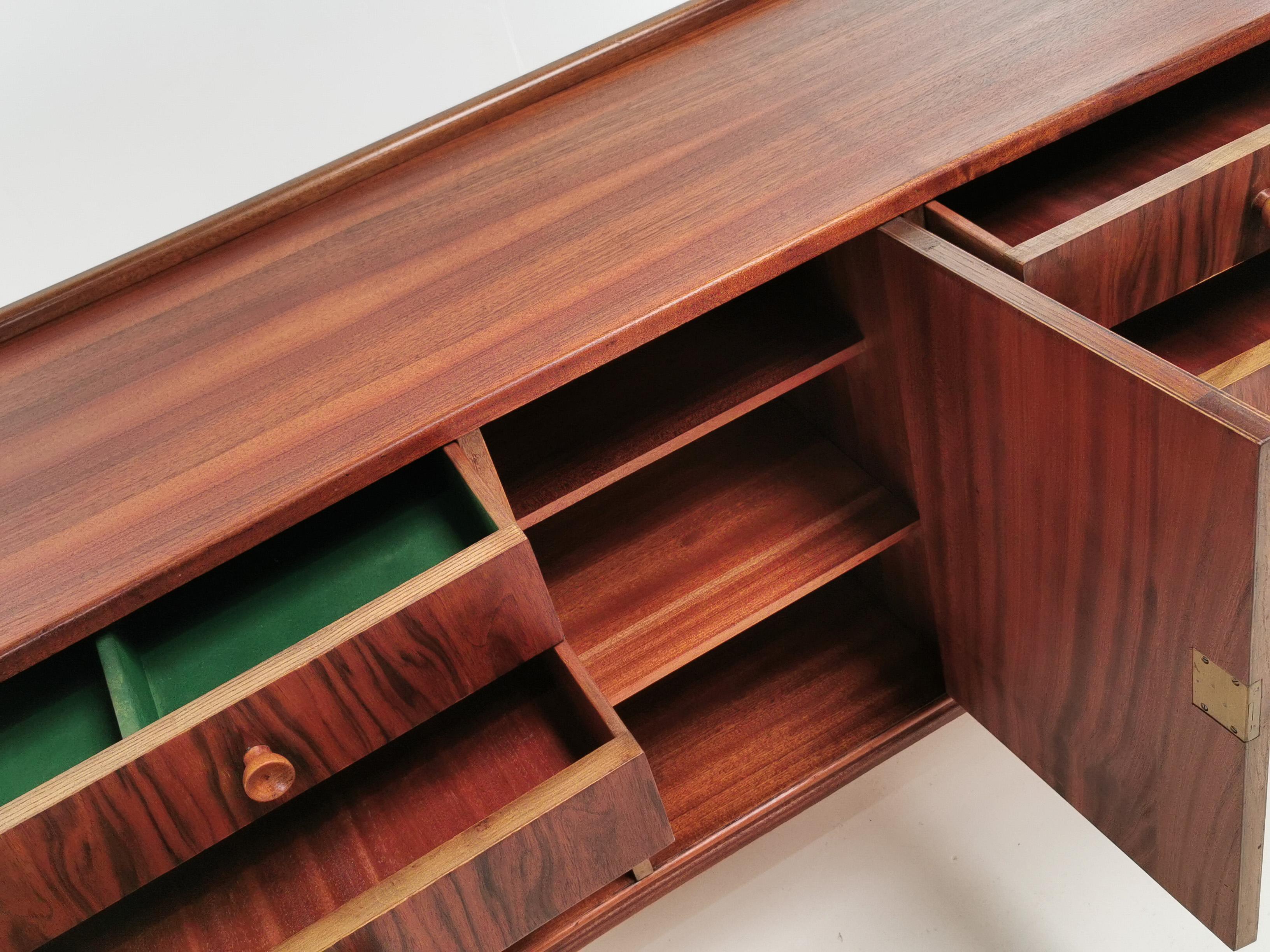 European British Strongbow Mid Century Walnut Sideboard Vintage For Sale
