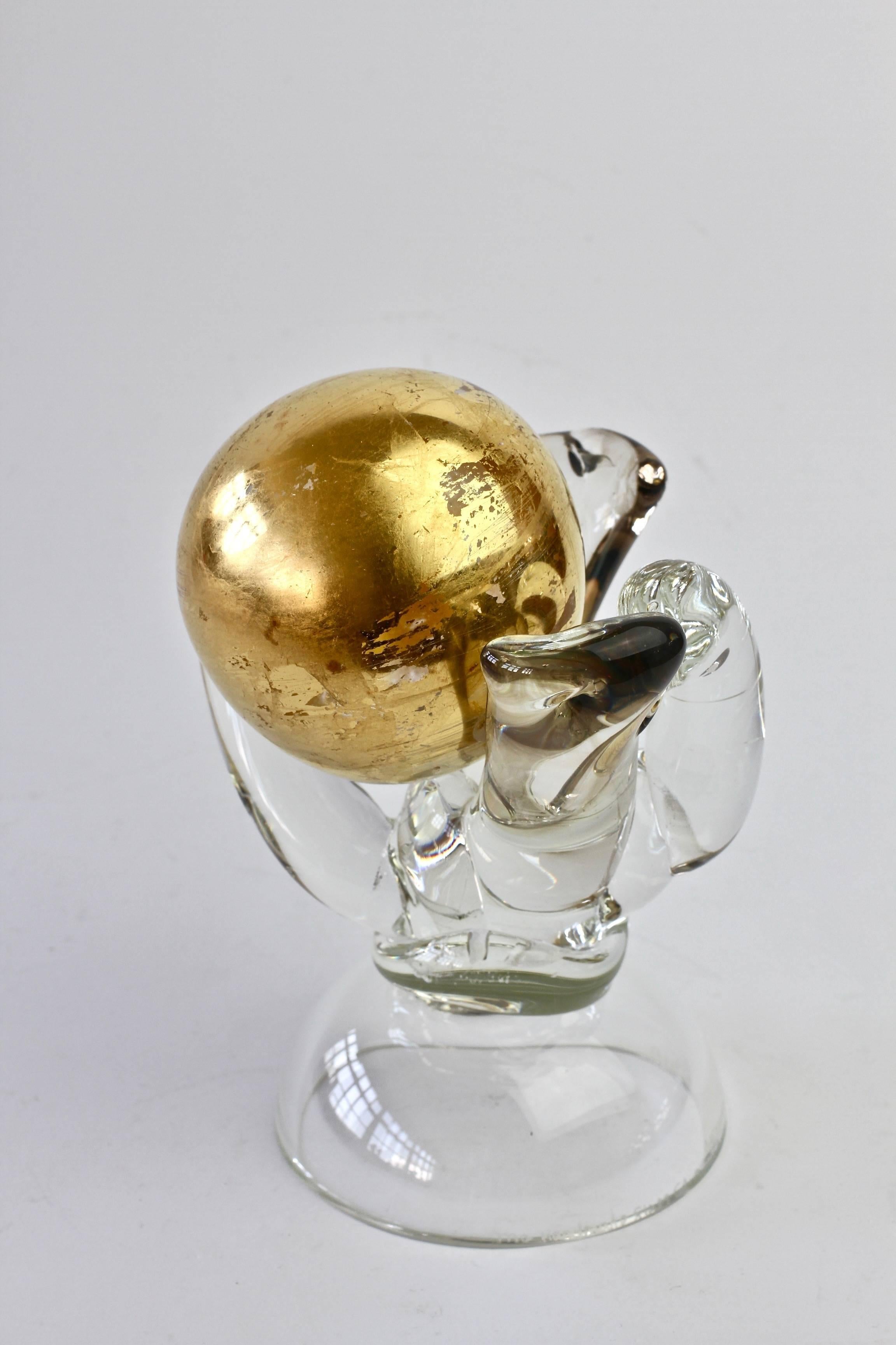 British Studio Art Glass 'Golden Globe' Sculpture signed by Adam Aaronson, 1997 For Sale 9