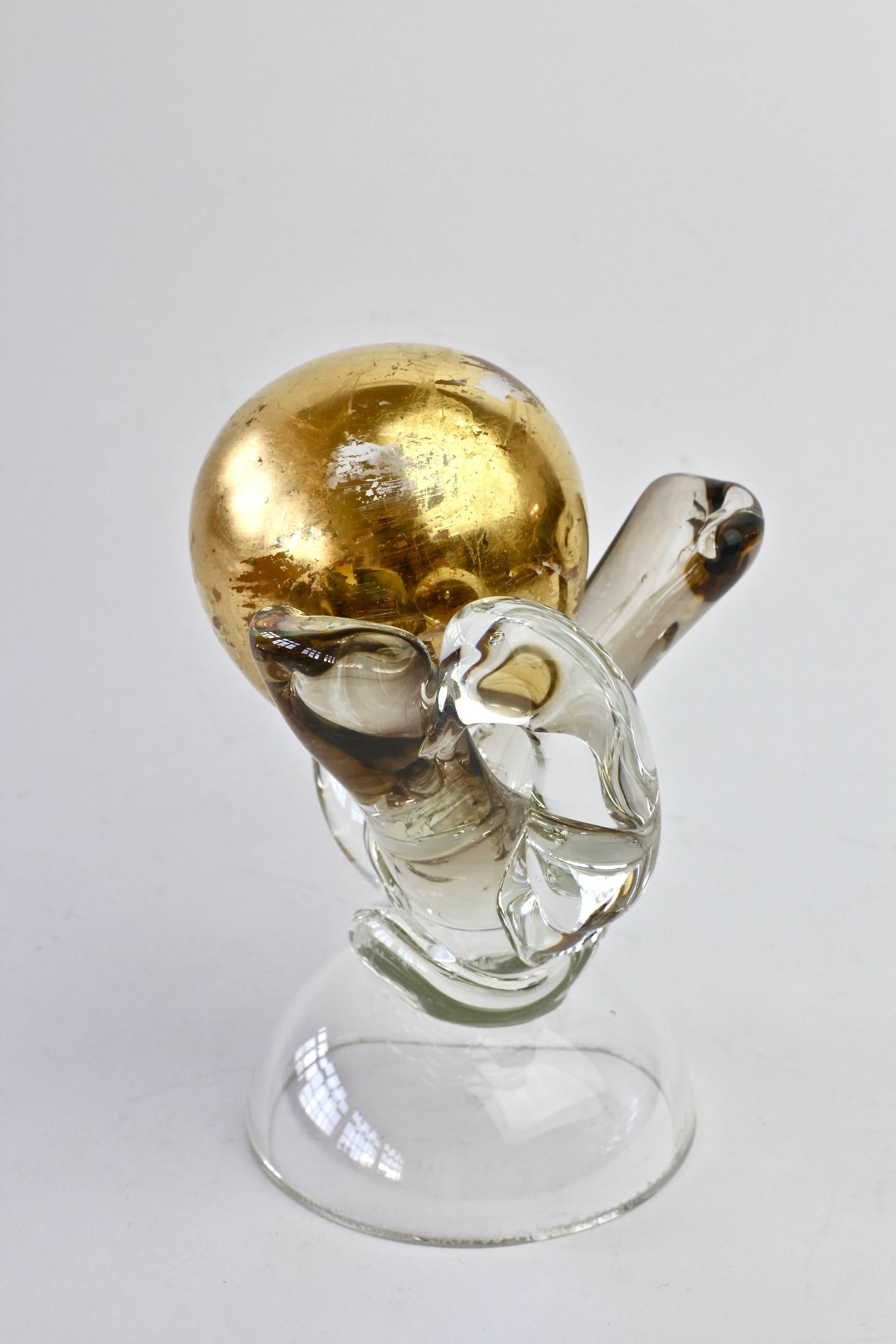 British Studio Art Glass 'Golden Globe' Sculpture signed by Adam Aaronson, 1997 For Sale 10