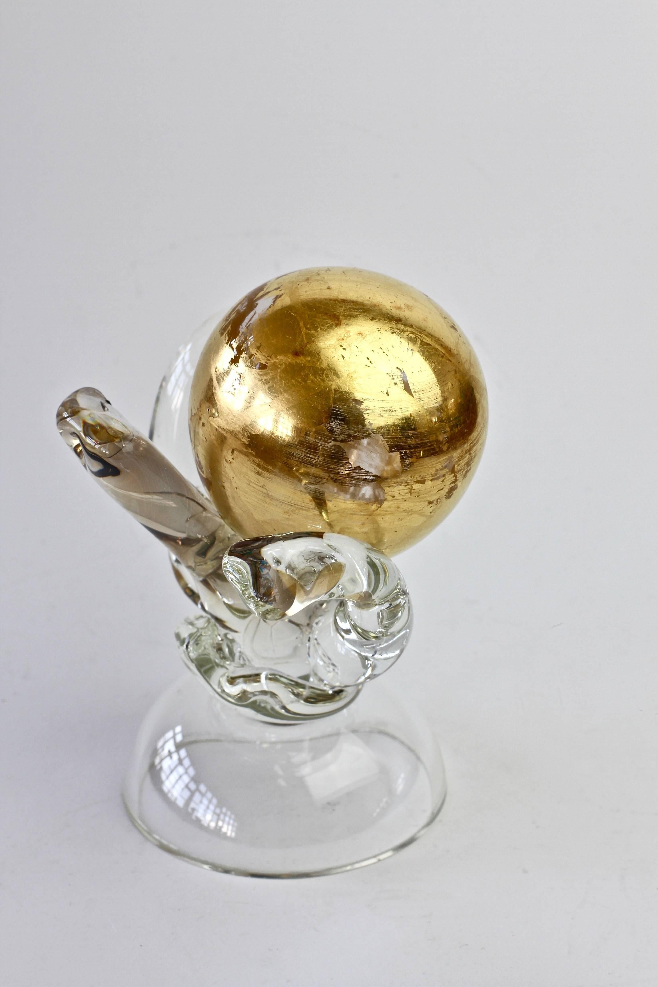 British Studio Art Glass 'Golden Globe' Sculpture signed by Adam Aaronson, 1997 For Sale 13