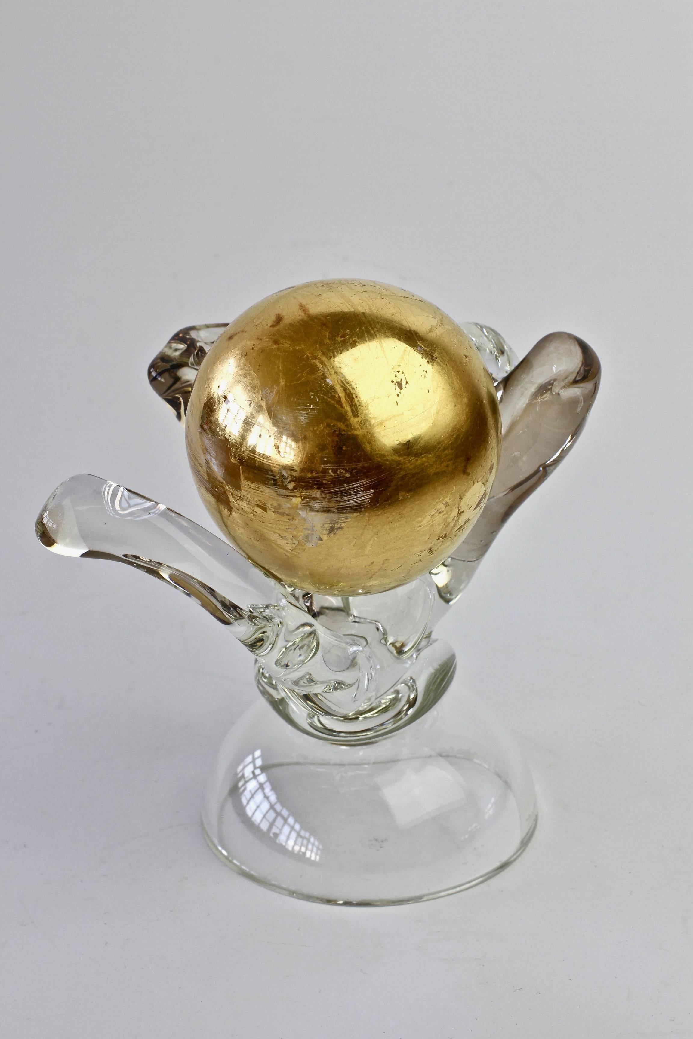 British Studio Art Glass 'Golden Globe' Sculpture signed by Adam Aaronson, 1997 For Sale 14