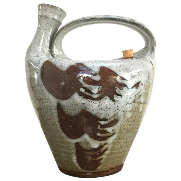 British Studio Pottery Carafe by Joe Finch, Mid-Late 1980s For Sale
