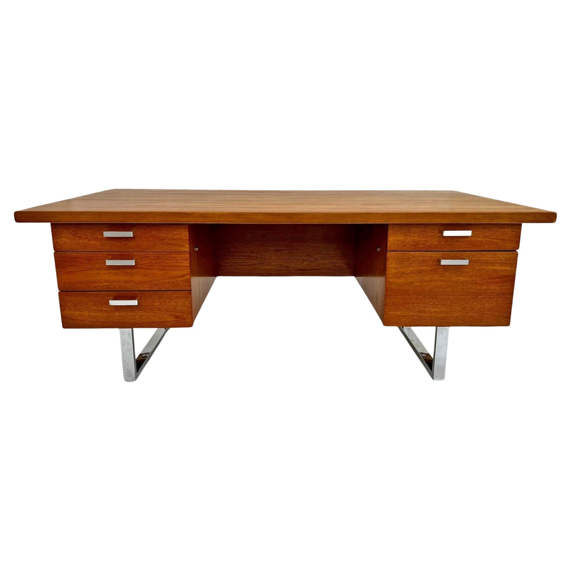 British Trevor Chinn for Gordon Russell 'Prestige' Teak and Chrome Desk