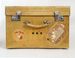 Antique British Vellum 1920s Luxury Steamer Travel Trunk With Provenance