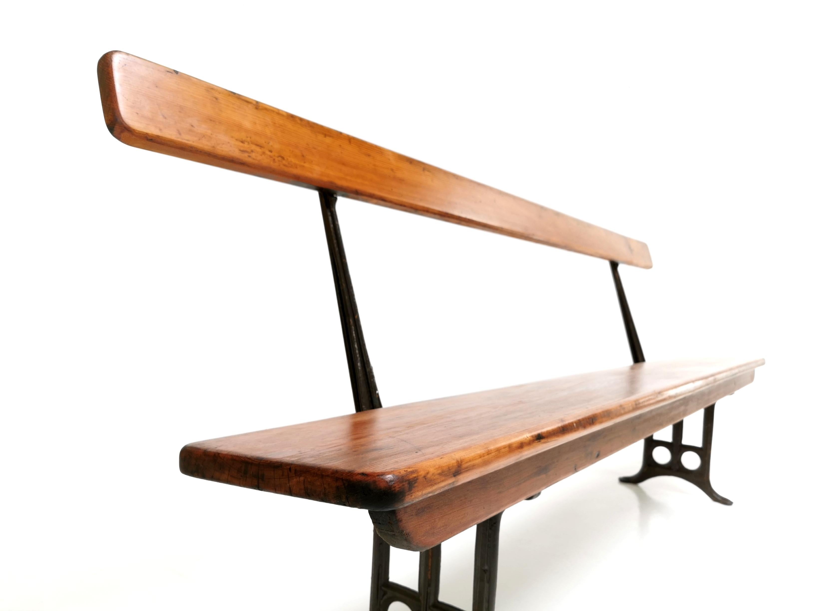 A superb Victorian railway bench.

Ideal for the hallway, or along the side of a table or for use in the garden.

The wood has a gorgeous rich colour and the cast iron supports are solid and the bench is very sturdy.

British, late