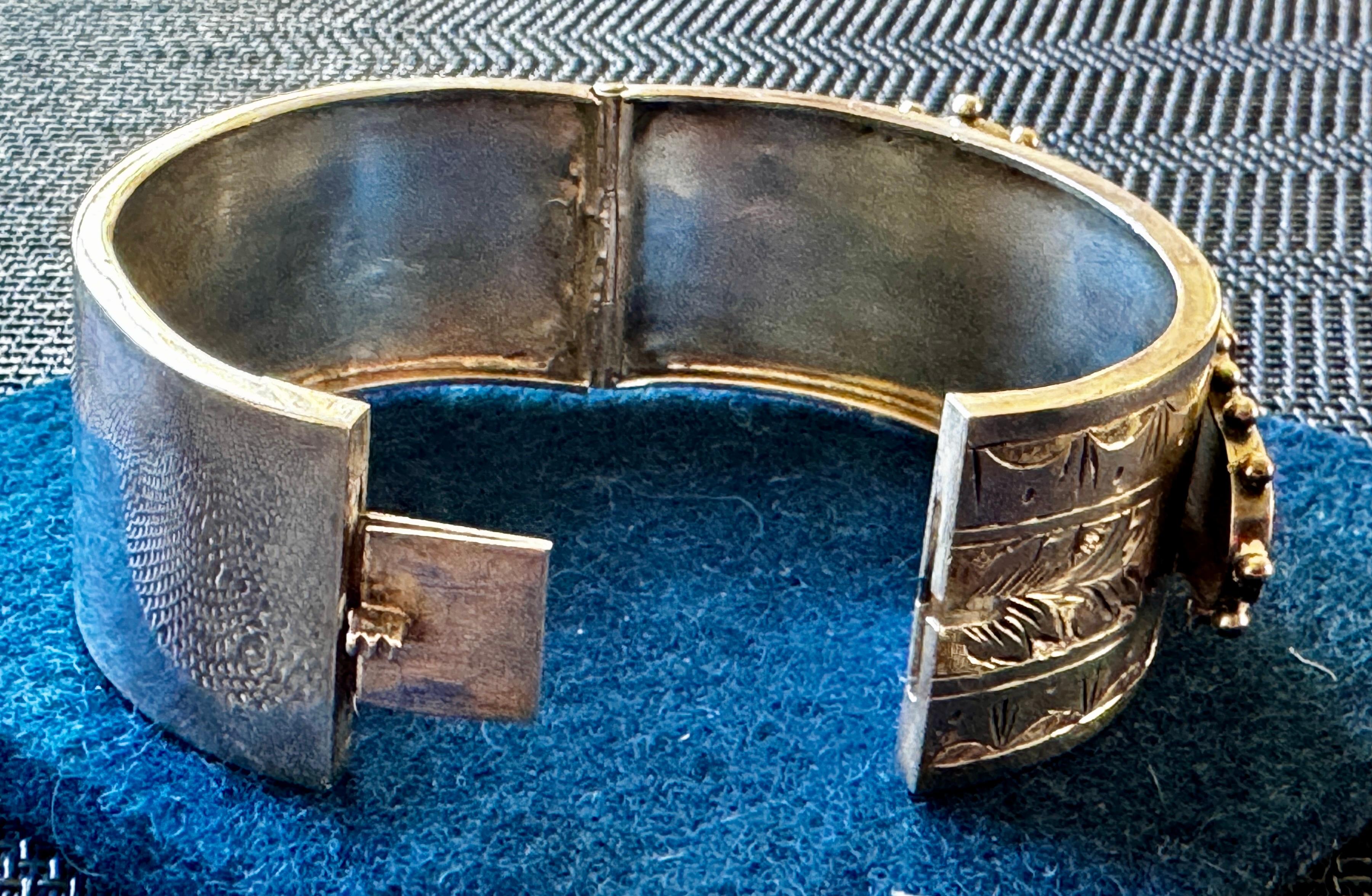 Britisches viktorianisches Silberschnalle-Armband aus Birmingham, vollständig gestempelt   

1