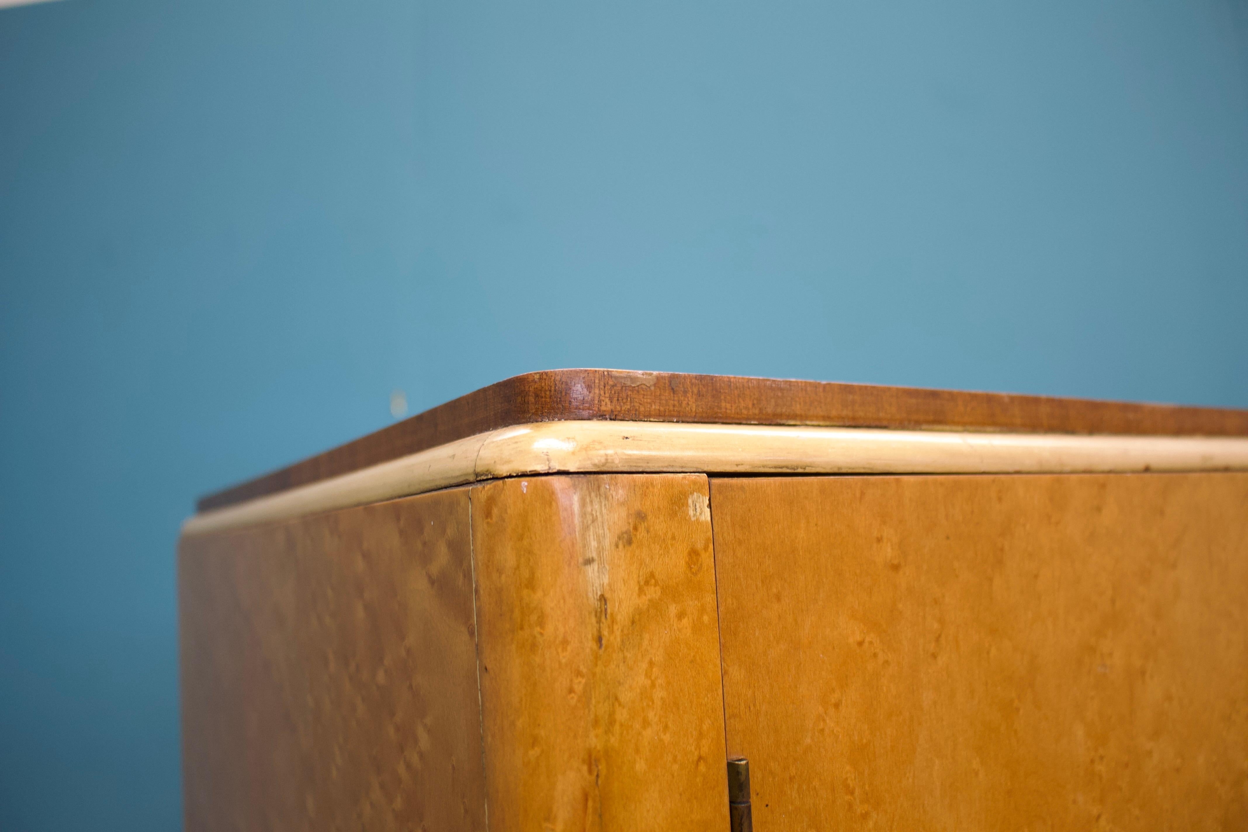 Table basse en érable à œil d'oiseau Vintage By Deco, années 1930 en vente 3