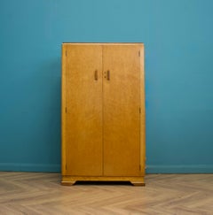 British Vintage Art Deco Birds Eye Maple Tallboy, 1930s