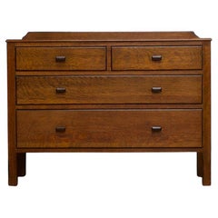 British Vintage Art Deco Oak Chest of Drawers, 1930s