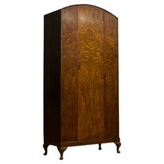 British Vintage Art Deco Oak Wardrobe, 1930s