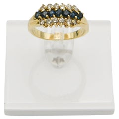 British Vintage Band Ring ring with sapphires and diamonds