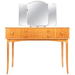 British Vintage CC41 Utility Lacewood Midcentury Dressing Table by Vesper