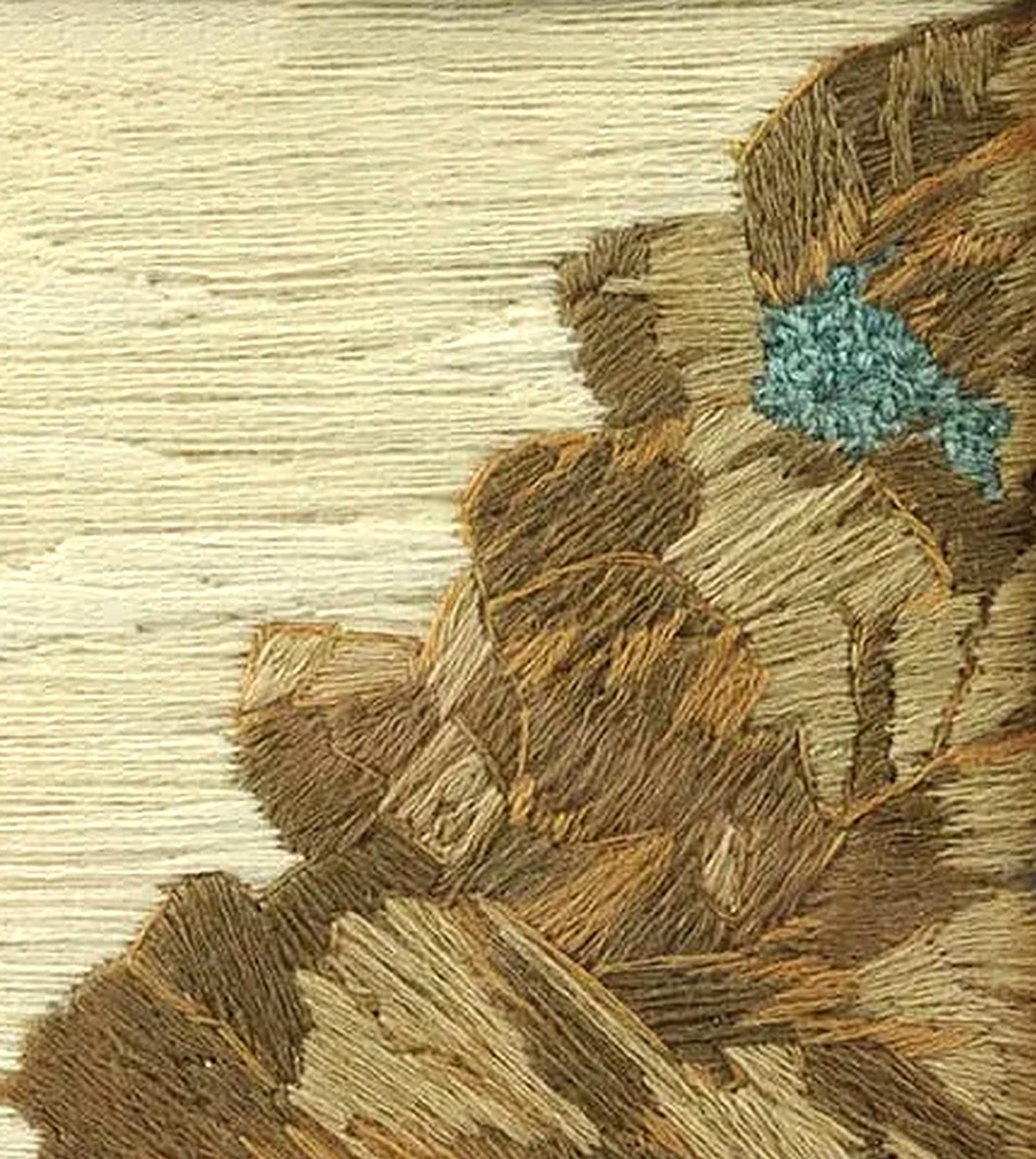 Laine britannique représentant une famille composée d'un homme, d'une femme et d'un Child & Child au bord de la mer avec un bateau en vente 1