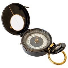 British WWI Marching Compass with Leather Case by Frances Barker