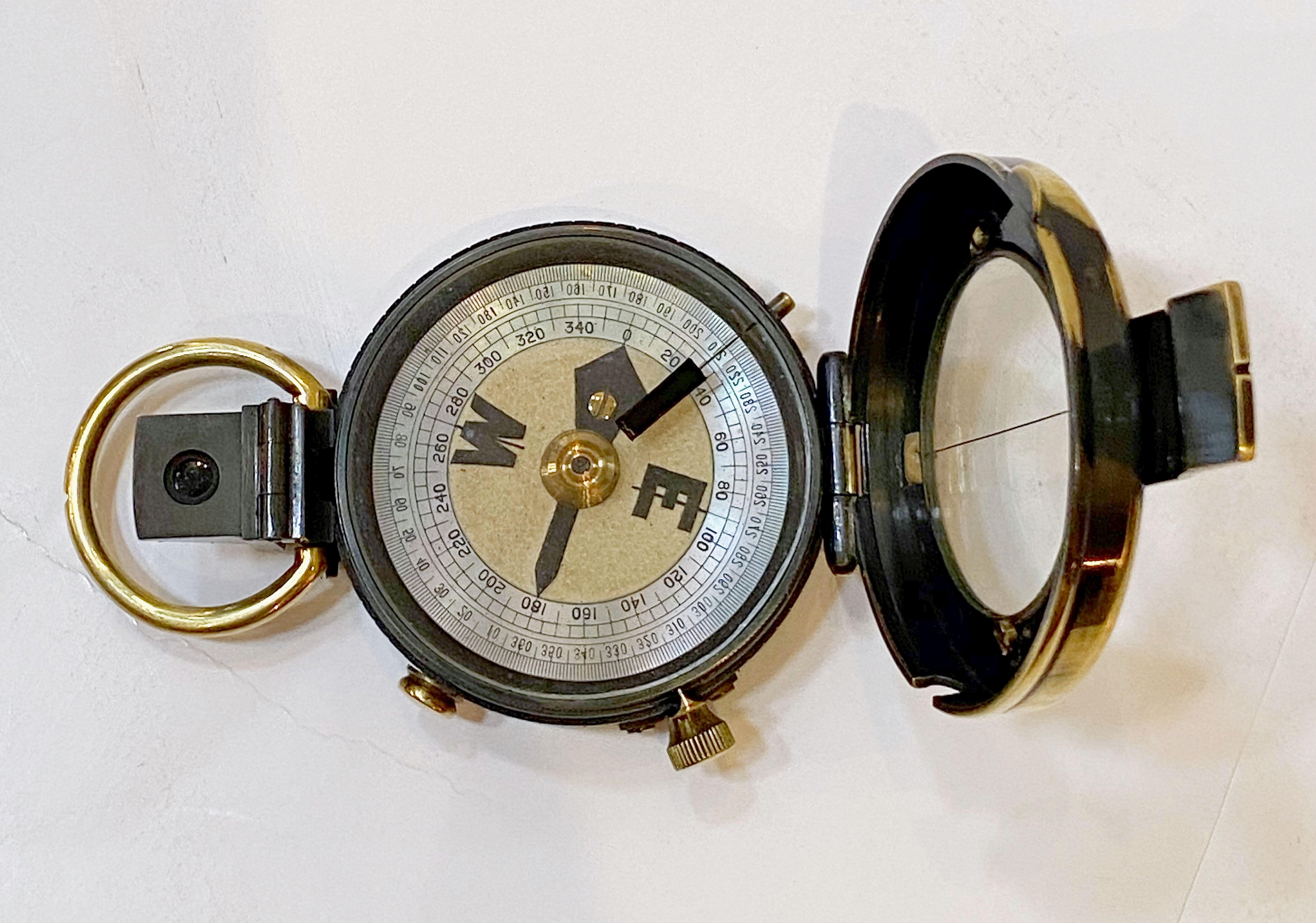 British WWI Marching Compass with Leather Case by Negretti and Zambra 4