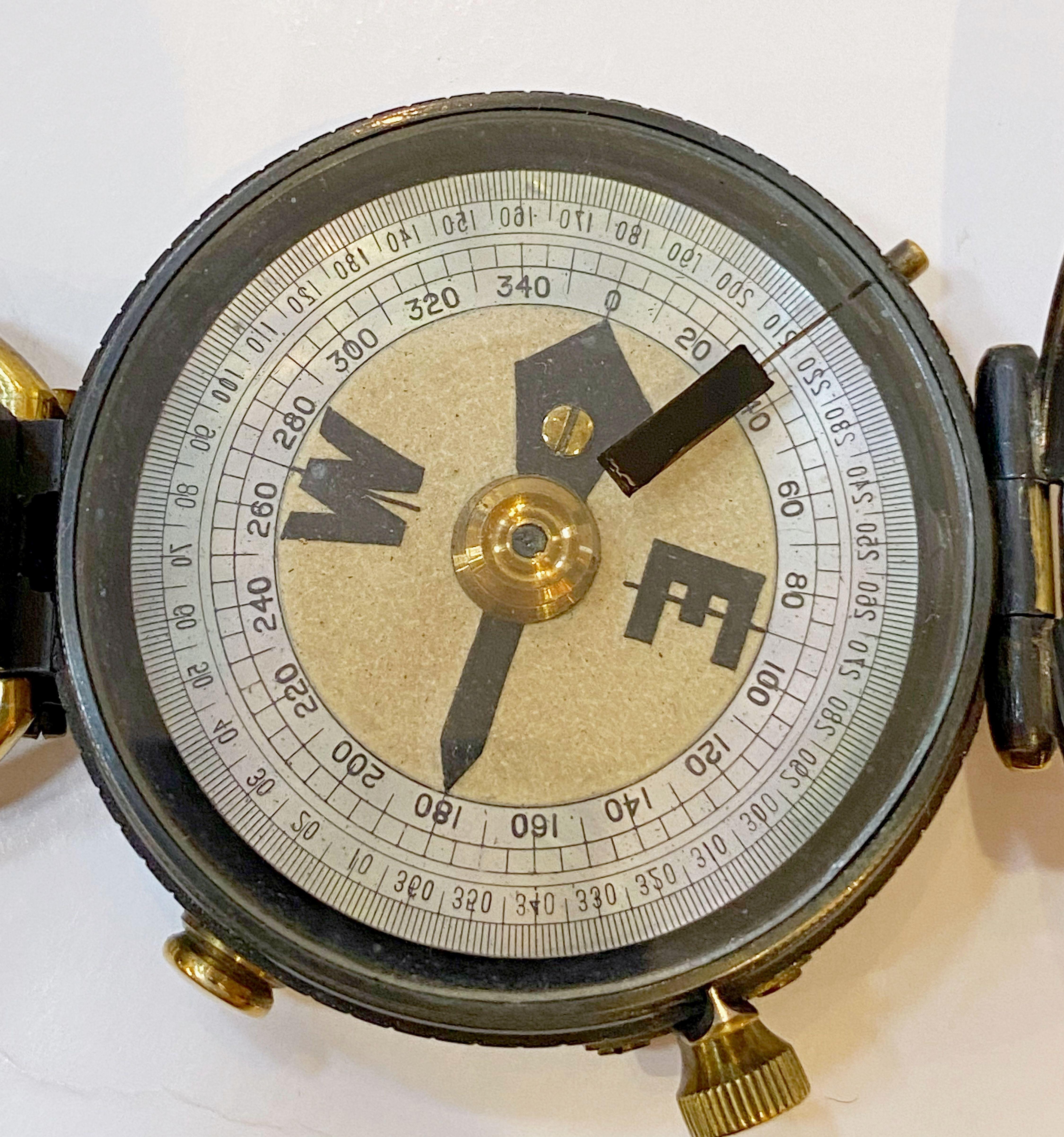 British WWI Marching Compass with Leather Case by Negretti and Zambra 5