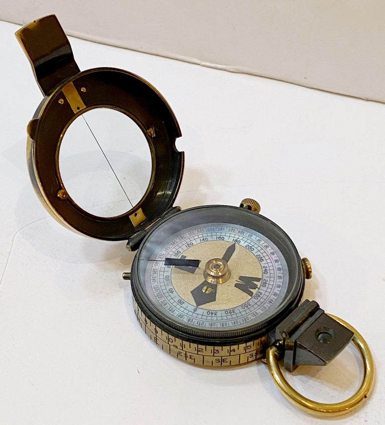 British WWI Marching Compass with Leather Case by Negretti and Zambra