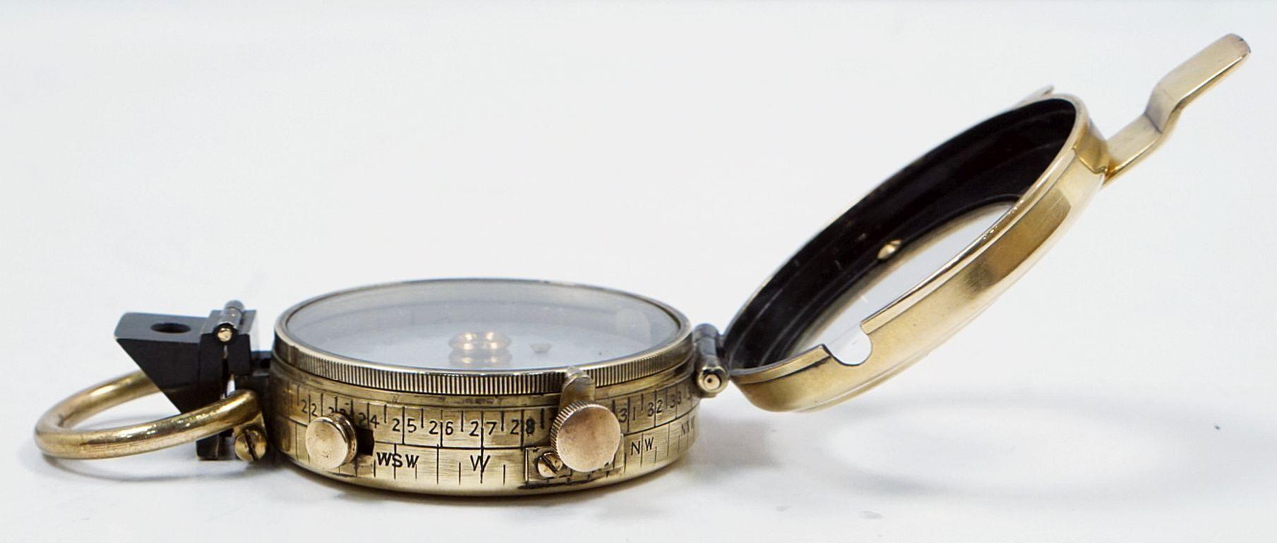 British WWI Marching Compass with Leather Case by Negretti and Zambra, London 8