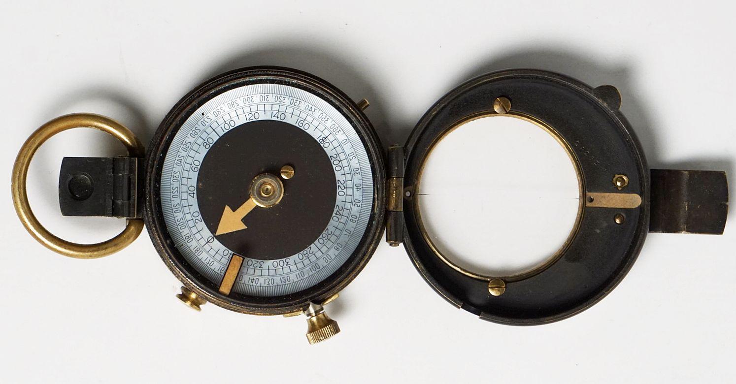 British WWI Marching Compass with Leather Case 10