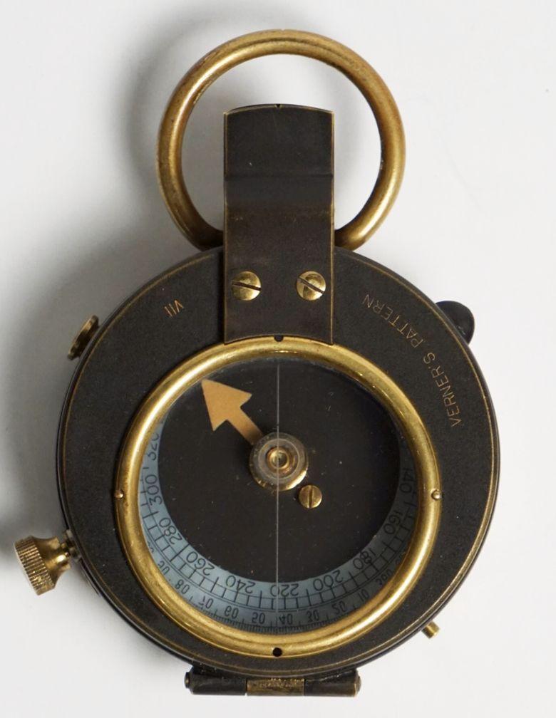 Early 20th Century British WWI Marching Compass with Leather Case