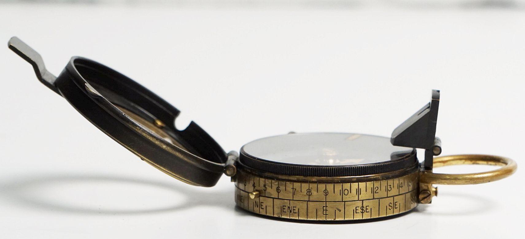 British WWI Marching Compass with Leather Case 2
