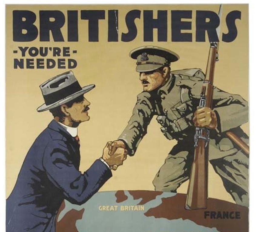 Original WWI British recruitment poster entitled: 