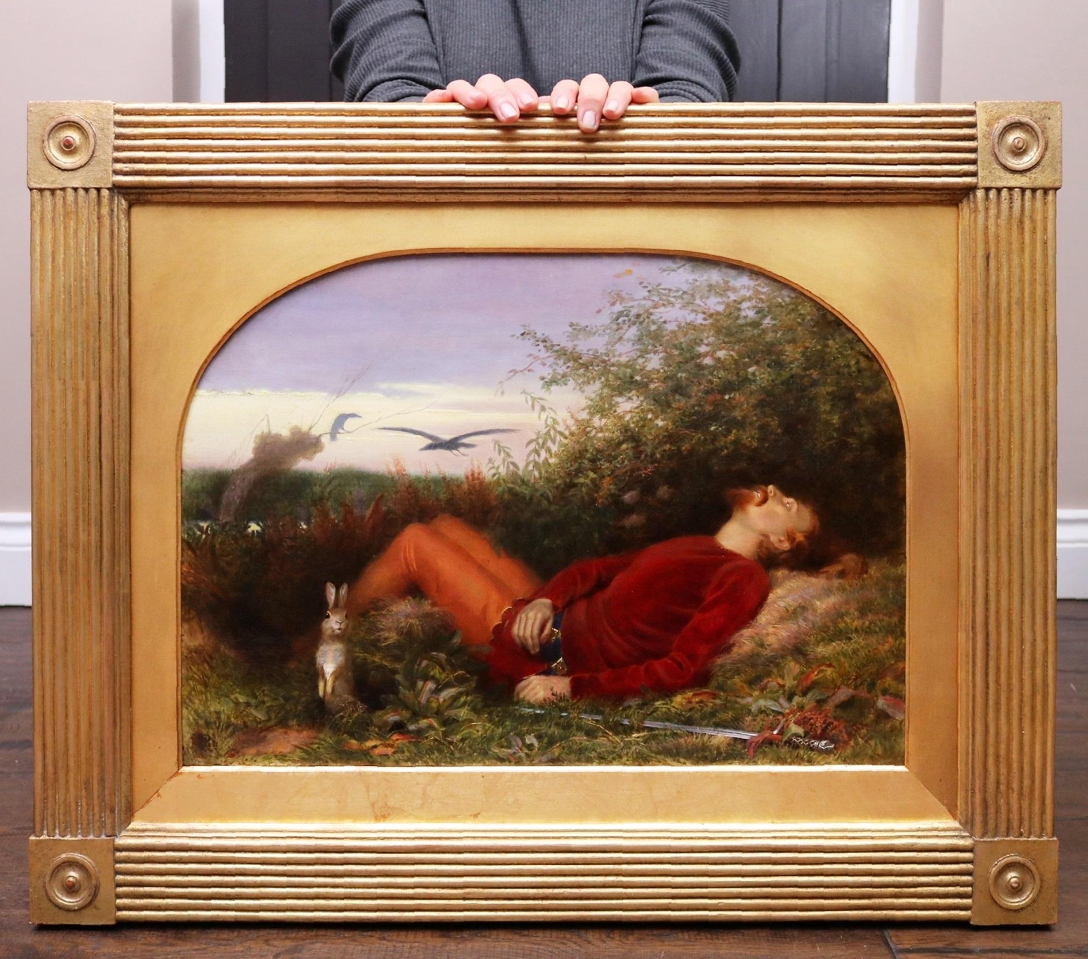 Le Chevalier cabré - Peinture à l'huile anglaise préraphaélite du milieu du 19e siècle - Painting de Briton Riviere