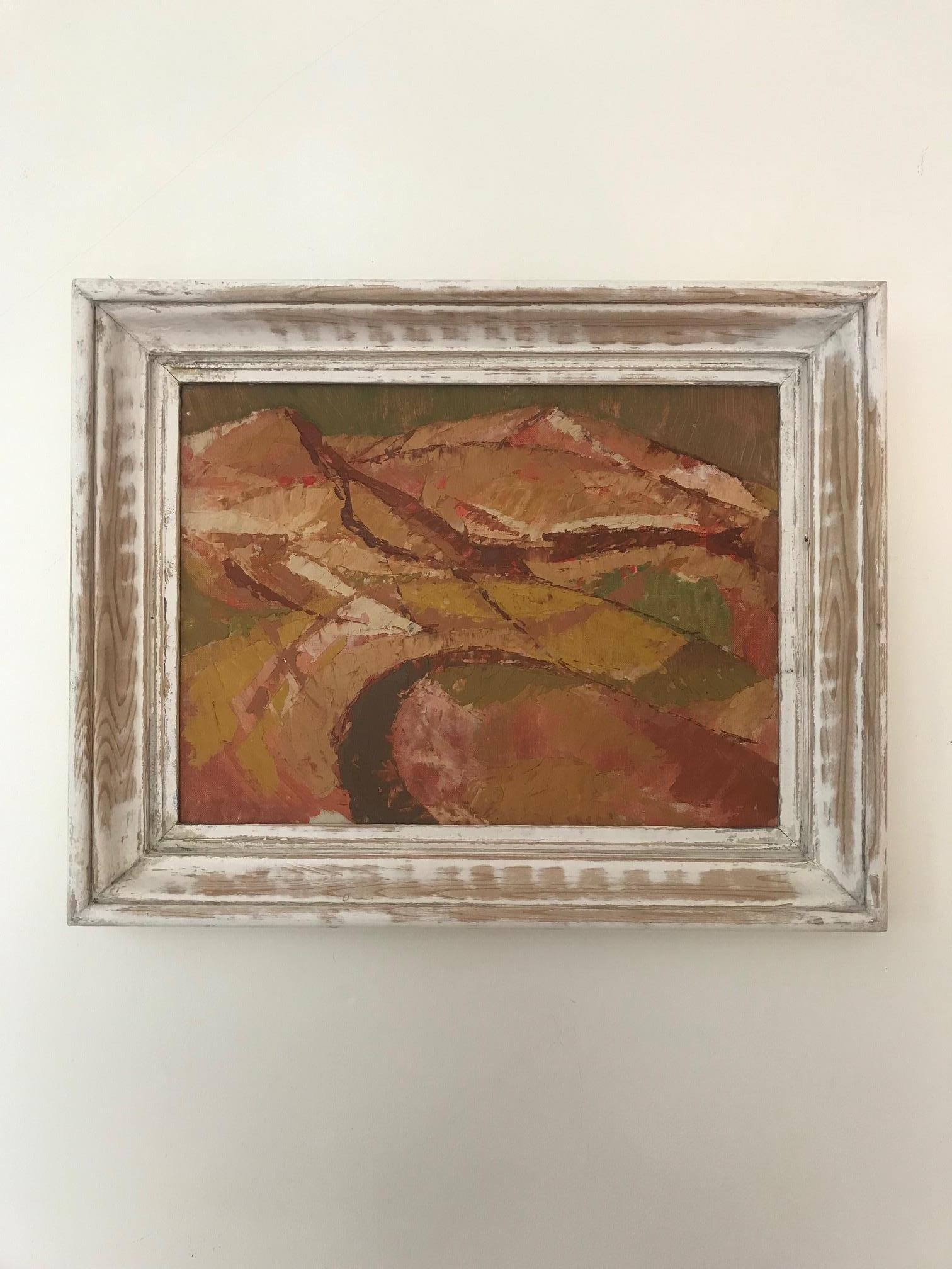 Mid-Century Modern Britsh 1960s Small Abstract Landscape For Sale