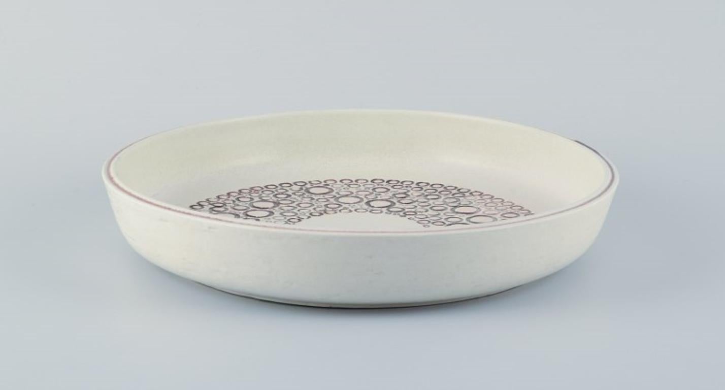Scandinavian Modern Britt-Louise Sundell (1928-2011) for Gusatvsberg. Large ceramic bowl. For Sale