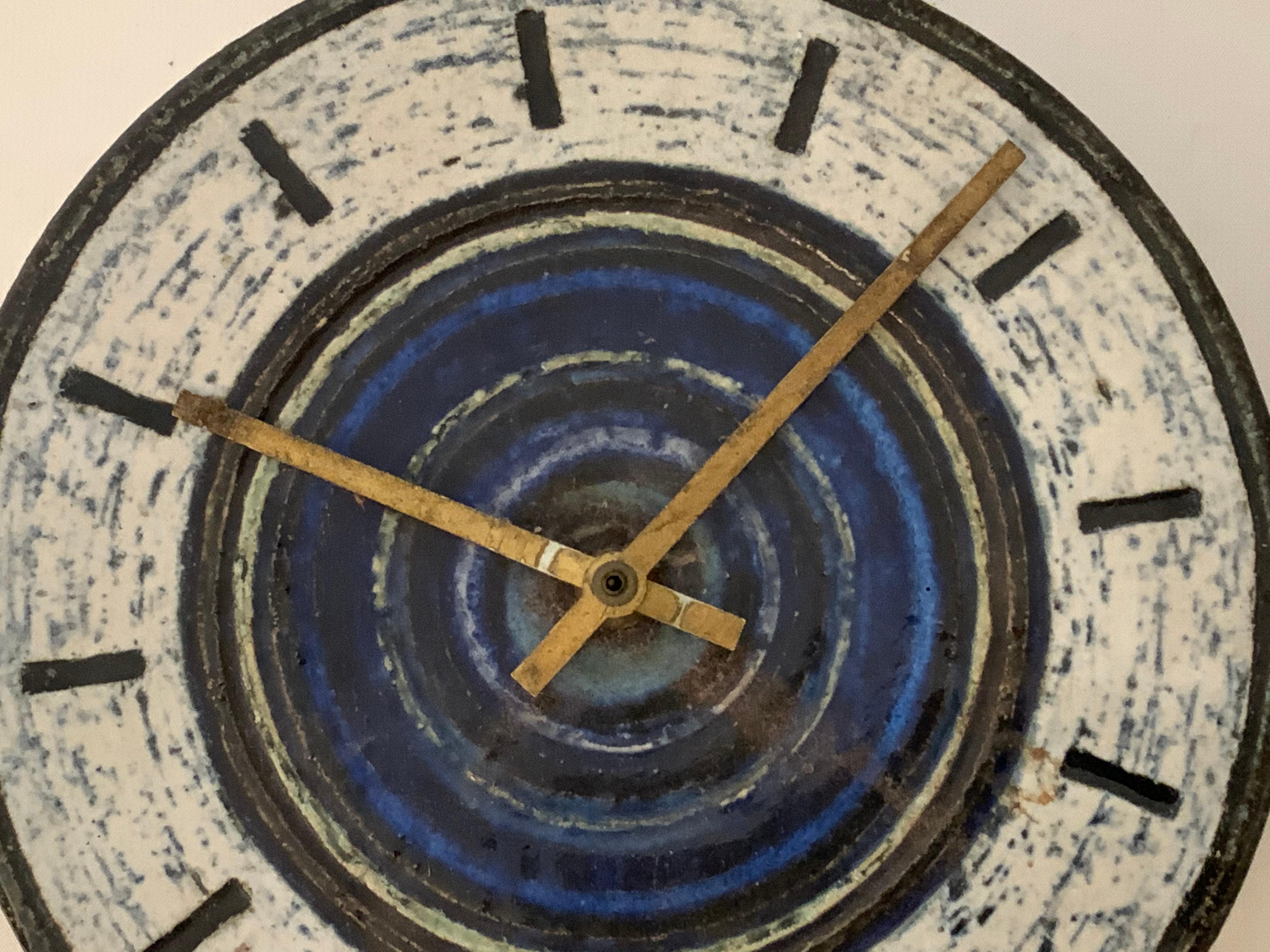 Swedish Britt-Louise Sundell for Gustavsberg Sweden Stoneware Clock