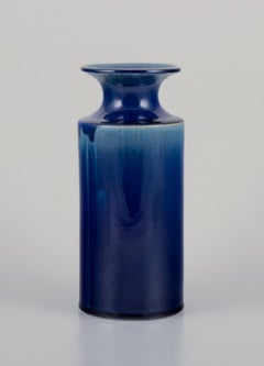 Britt-Louise Sundell, Gustavsberg. Large ceramic vase with blue and green glaze