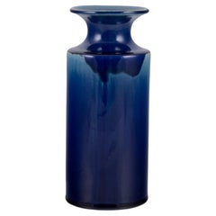Britt-Louise Sundell, Gustavsberg. Large ceramic vase with blue and green glaze