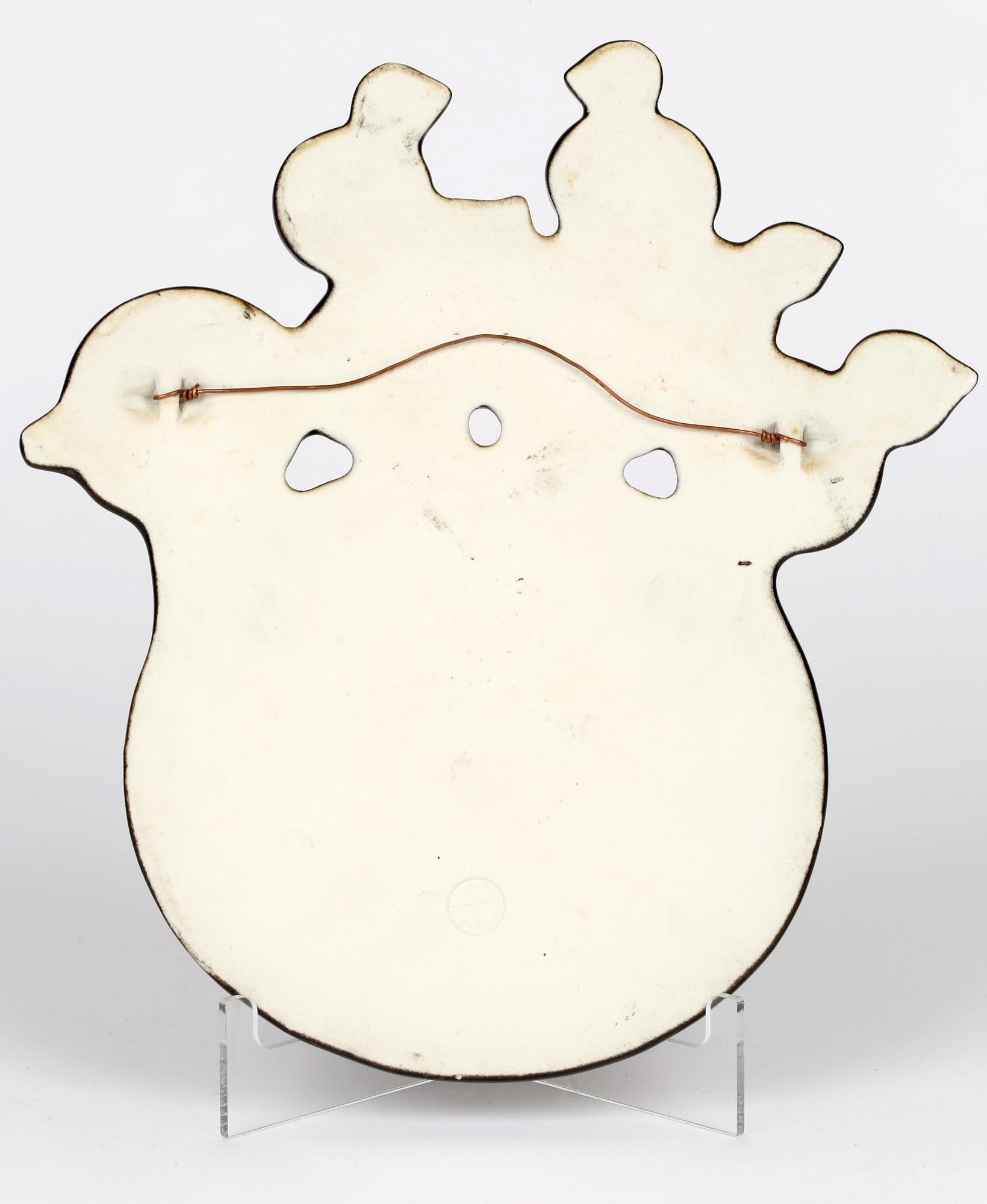 Glazed Britt-Louise Sundell Gustavsberg Swedish Abstract Stylized Bird Pottery Plaque For Sale