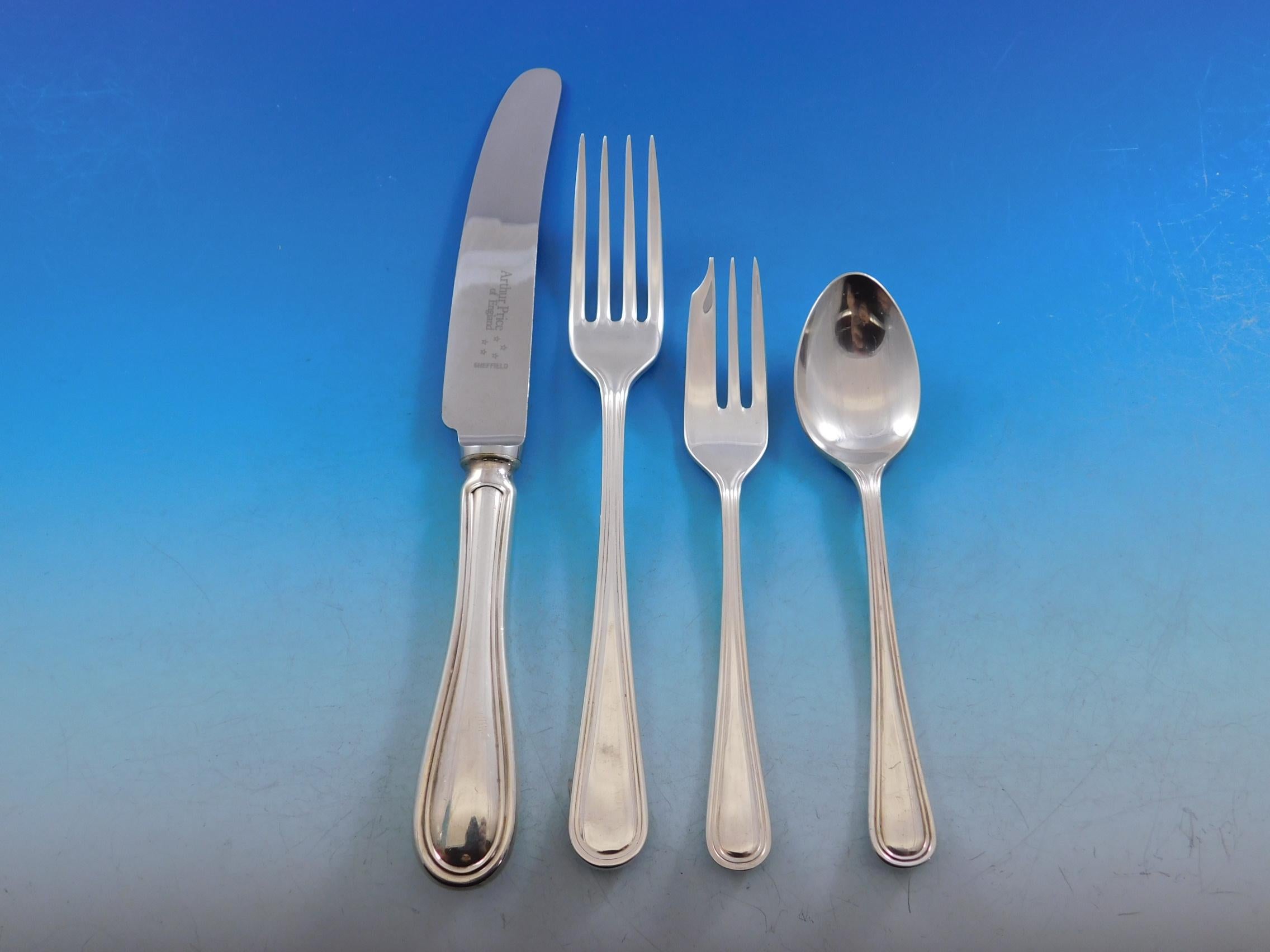 Brittania by Arthur Price Silverplated Flatware Set Service Dinner 122 Pieces In Excellent Condition For Sale In Big Bend, WI