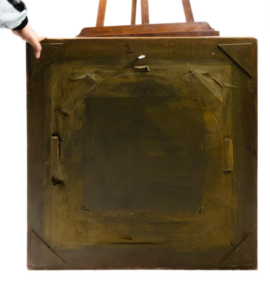 Rundes Ölgemälde auf Holz, Bretagne Nocturne, Bretagne, 1900er Jahre im Angebot 3