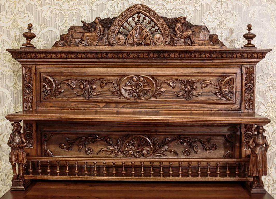 French Brittany Oak Sideboard, circa 1890