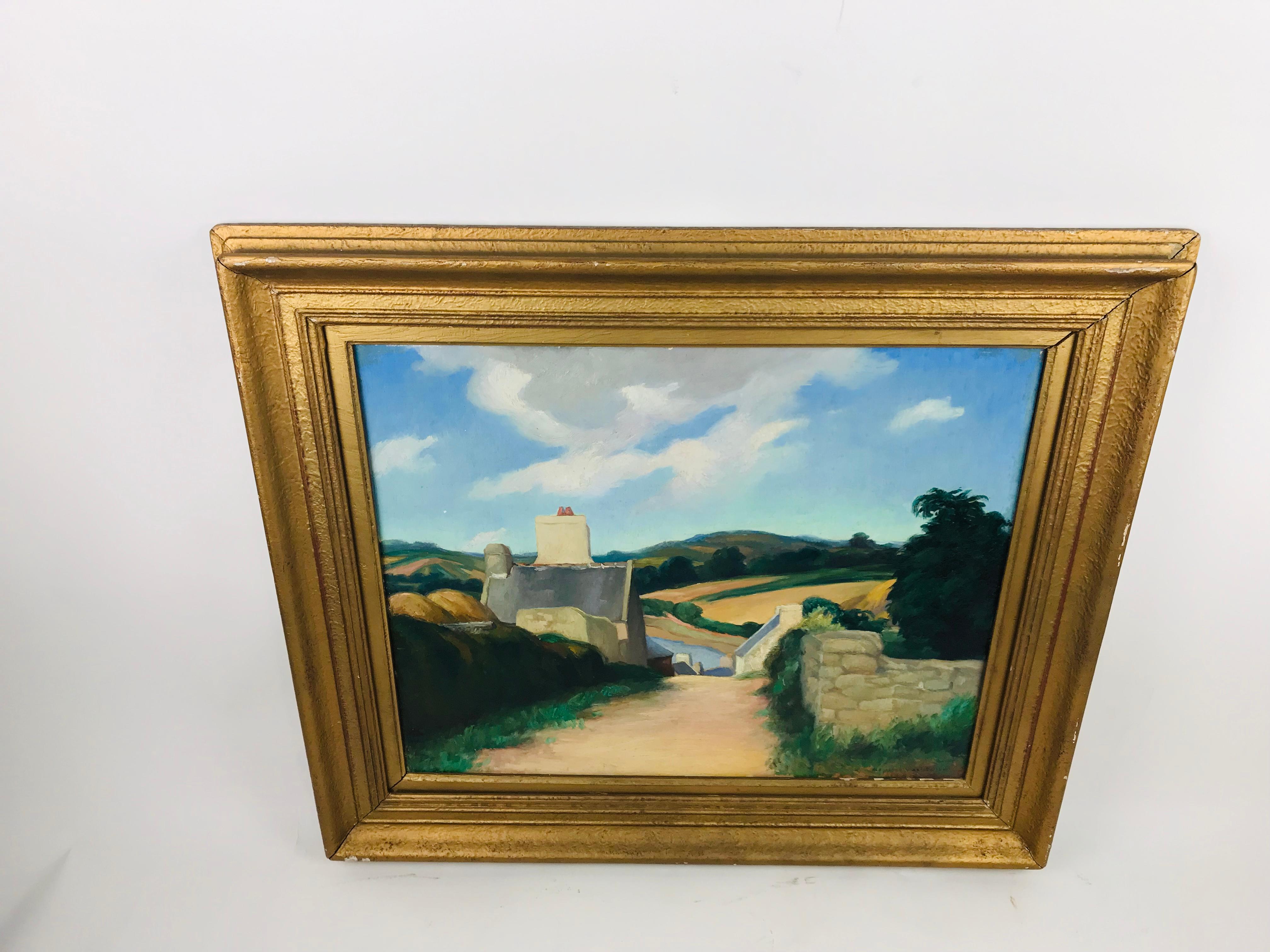 20ième siècle « Britannique », huile sur panneau de l'artiste répertorié Alexander Warshawsky