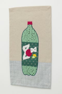 "7Up (appliqué)", Contemporary Textile Artwork with Beverage Motif