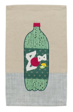 "7Up (appliqué)", Contemporary Textile Artwork with Beverage Motif