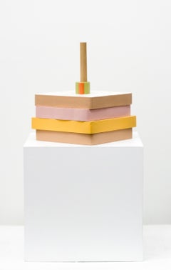 "Ham & Cheese", Deli Sandwich Form Mixed Media Food Motif Sculpture