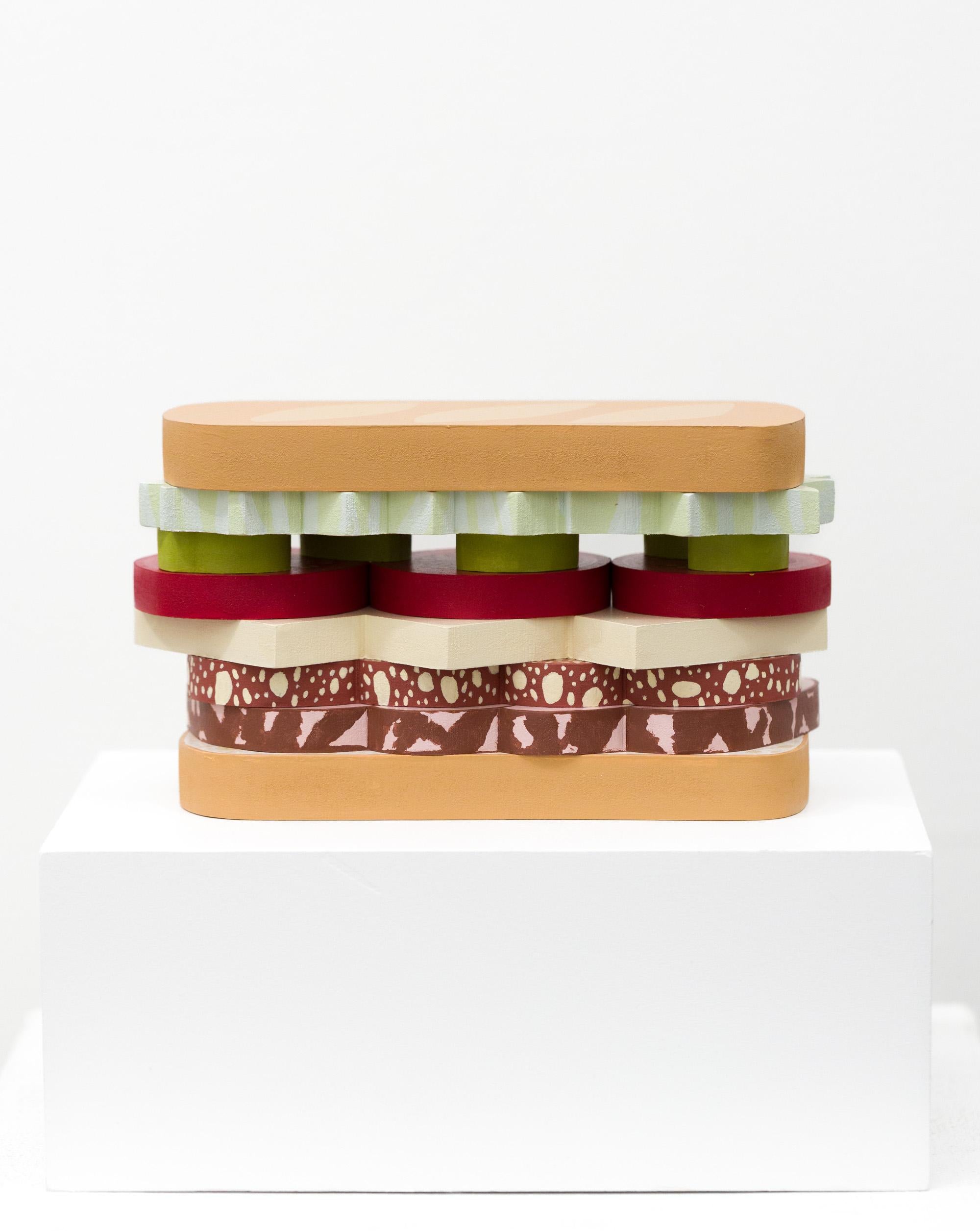 "Italiano", scultura contemporanea con motivo alimentare, forma di sandwich