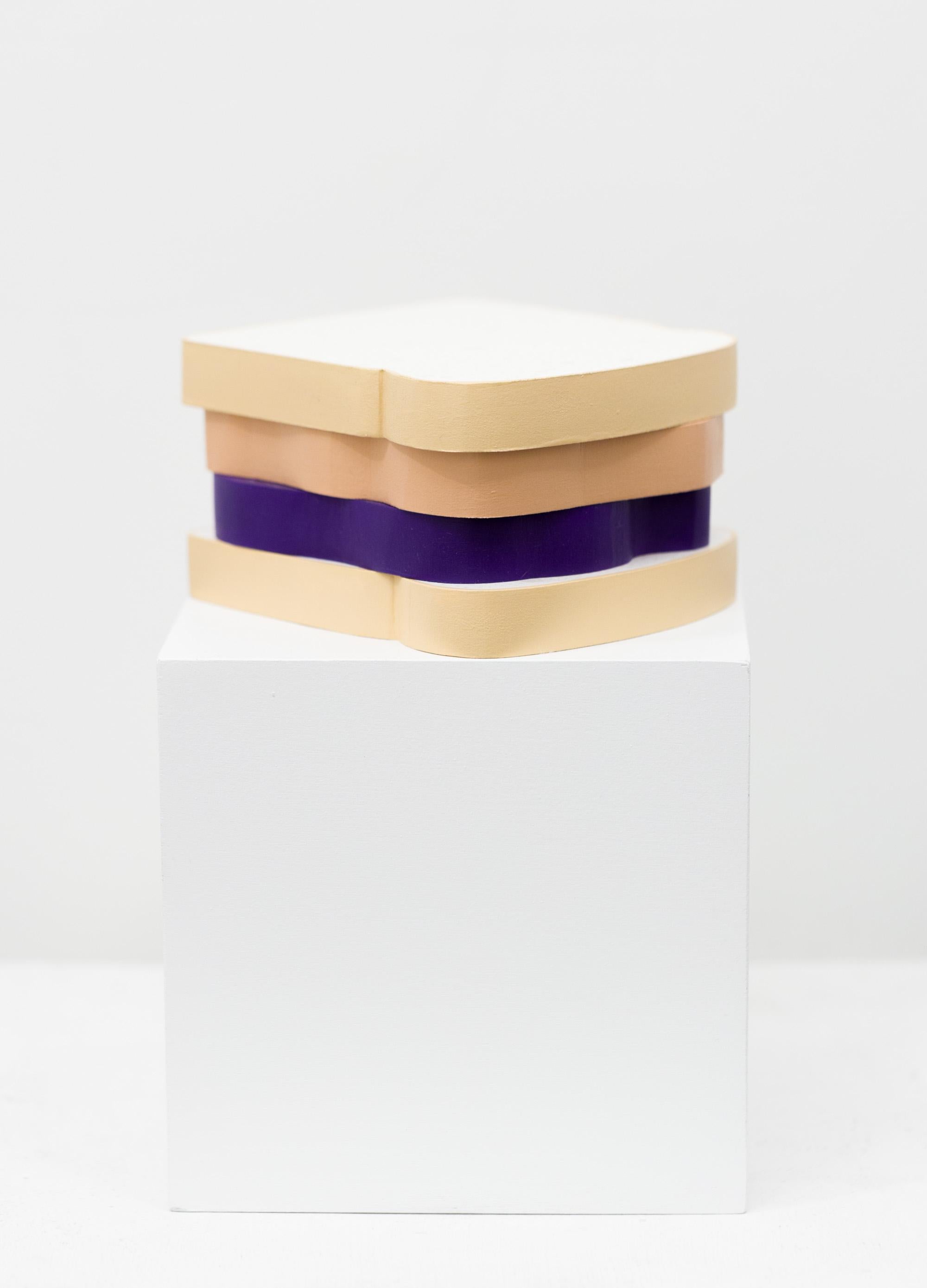 "PB&J", Sandwich, zeitgenössisches Mixed-Media-Kunstwerk, Skulptur mit Lebensmittelmotiv