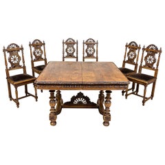 Antique Brittany Table with Chairs, circa 1890